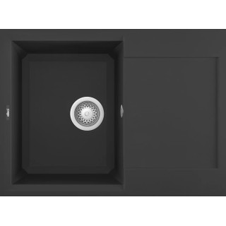 Chiuveta granit Elleci Easy 135, Full Black G40, 680 x 500 mm, cuva reversibila
