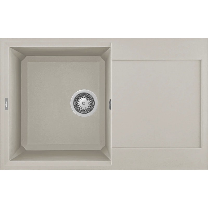 Chiuveta granit Elleci Easy 300, Bianco Soft G39, 790 x 500 mm, cuva reversibila