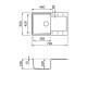 Chiuveta granit Elleci Easy 300, Full Black G40, 790 x 500 mm, cuva reversibila