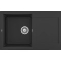Chiuveta granit Elleci Easy 300, Full Black G40, 790 x 500 mm, cuva reversibila