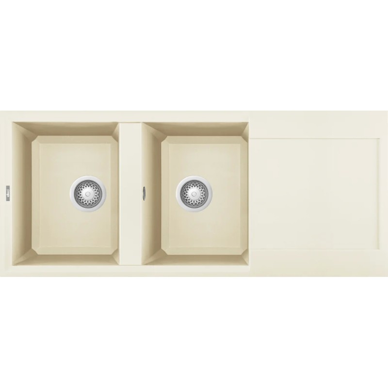 Chiuveta granit Elleci Easy 500, Bianco Antico G62, 1160 x 500 mm, cuva reversibila