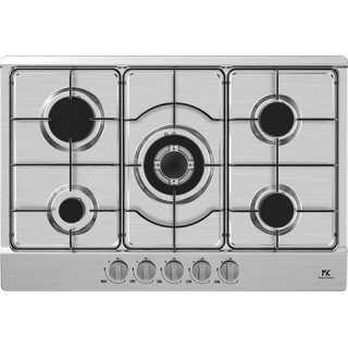 Plita pe gaz Master Kitchen Prime 75 cm, 5 arzatoare, gratar fonta, inox
