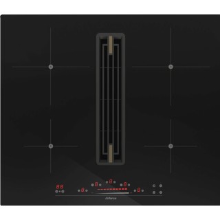 Plita cu aspiratie integrata Airforce Artis Prima, 60 cm, 4 zone de gatit, Touch Control, Timer, Booster, 570 mc/h, Negru