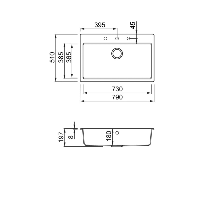 Set Elleci chiuveta Time 130 + Baterie D01, Full Black G40