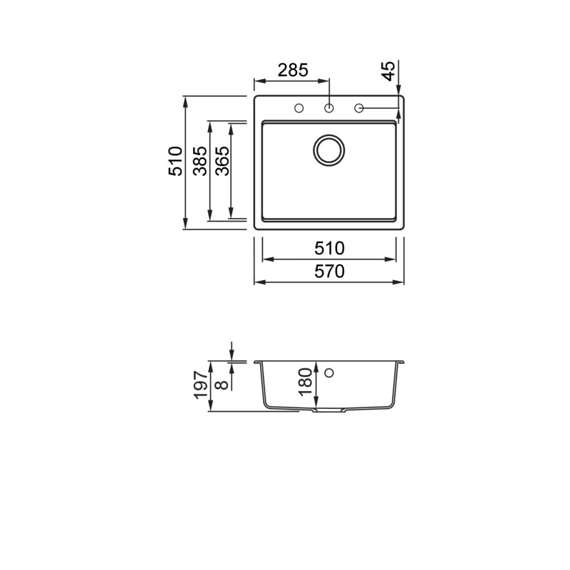 Set Elleci chiuveta Time 105 + Baterie D01, Full Black G40