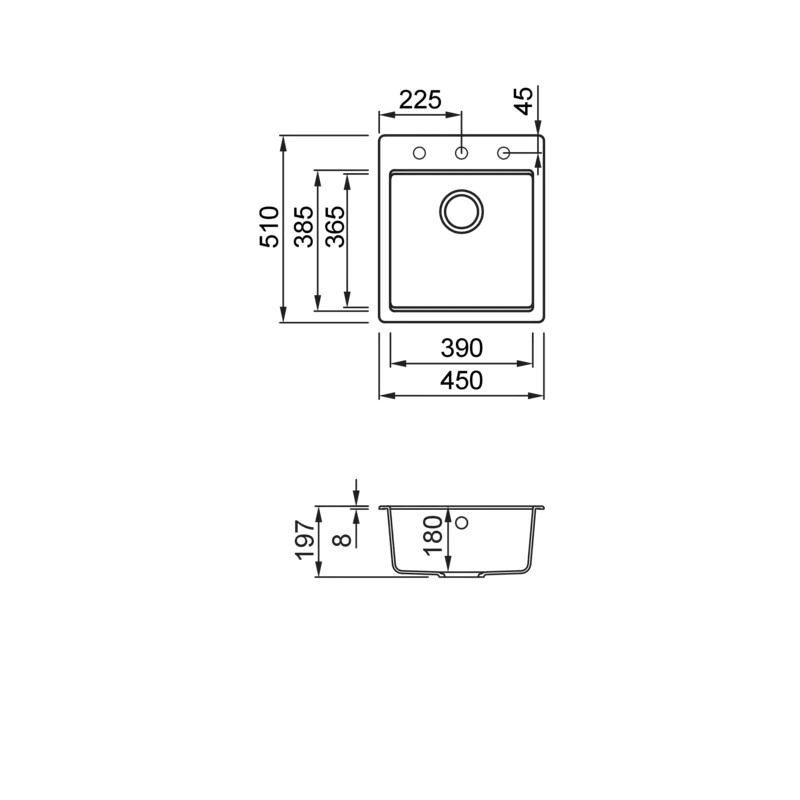 Set Elleci chiuveta Time 102 + Baterie D01, Full Black G40