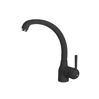 Baterie bucatarie Elleci Po, Full Black G40, monocomanda, cartus ceramic