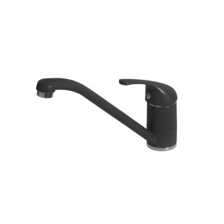 Baterie bucatarie Elleci Minerva, Full Black G40, monocomanda, cartus ceramic