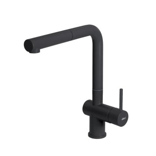 Baterie bucatarie Elleci Stream Plus, Antracite G59, monocomanda, cartus ceramic, dus extractibil