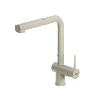 Baterie bucatarie Elleci Stream Plus, Bianco Antico G62, monocomanda, cartus ceramic, dus extractibil