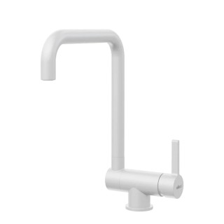 Baterie bucatarie Elleci Danubio, Bianco G68, monocomanda, cartus ceramic, pipa rabatabila