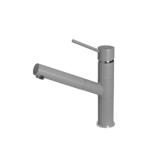 Baterie bucatarie Elleci Reno, Cemento G48, monocomanda, cartus ceramic, dus extractibil