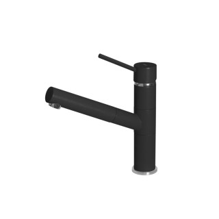 Baterie bucatarie Elleci Reno, Black K86, monocomanda, cartus ceramic, dus extractibil