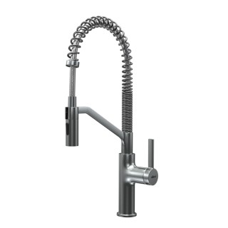 Baterie bucatarie Elleci River, Crom, monocomanda, dus extractibil, cartus ceramic