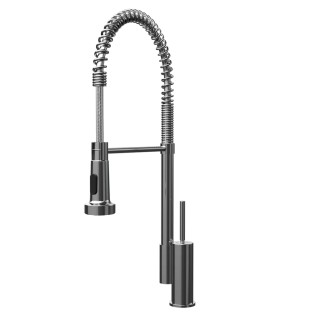 Baterie bucatarie Elleci Chef, Crom, monocomanda, cartus ceramic, dus extractibil