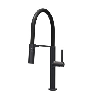 Baterie bucatarie Elleci Nami, Gun metal GM, monocomanda, dus extractibil, cartus ceramic