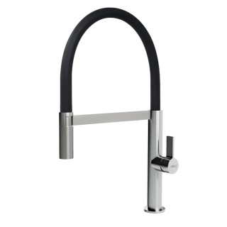 Baterie bucatarie Elleci Wave, Crom, monocomanda, dus extractibil, cartus ceramic