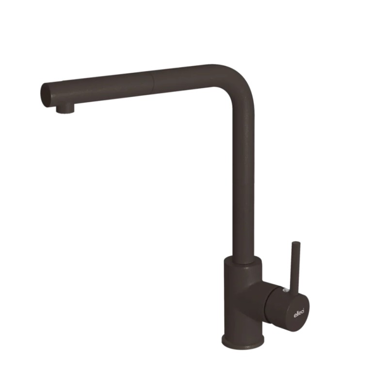 Baterie bucatarie Elleci Trail Plus, Espresso G78, monocomanda, cartus ceramic, dus extractibil