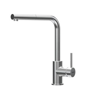 Baterie bucatarie Elleci Trail Plus, Crom, monocomanda, cartus ceramic, dus extractibil