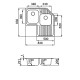 Chiuveta inox Elleci Sky Corner sx, 830 x 830 mm, satinat, cuve stanga