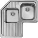 Chiuveta inox Elleci Sky Corner sx, 830 x 830 mm, satinat, cuve stanga