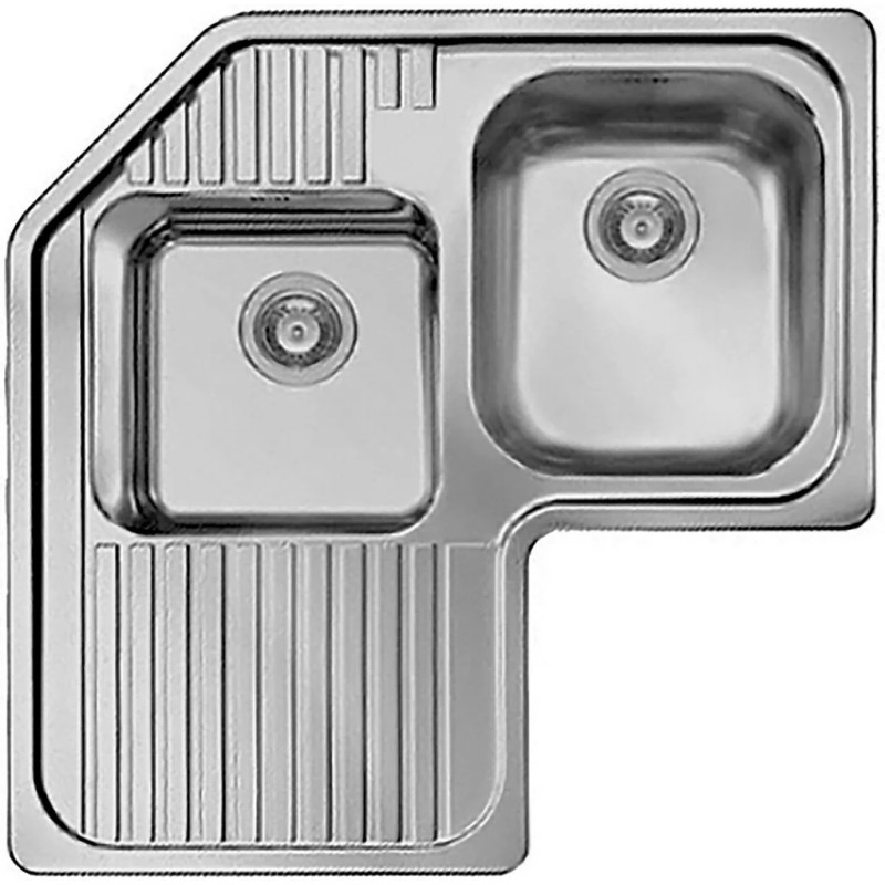 Chiuveta inox Elleci Sky Corner dx, 830 x 830 mm, satinat, cuve dreapta