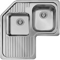 Chiuveta inox Elleci Sky Corner dx, 830 x 830 mm, satinat, cuve dreapta