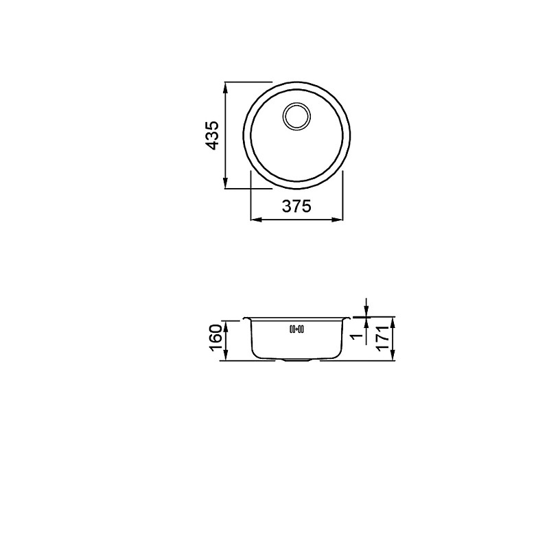Chiuveta inox Elleci Sky Round 435, diametru 435 mm, satinat
