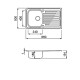 Chiuveta inox Elleci Sky 400 sx, 860 x 500 mm, satinat, cuva stanga