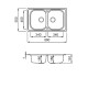 Chiuveta inox Elleci Sky 450, 860 x 500 mm, satinat, doua cuve