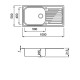 Chiuveta inox Elleci Sky 480 sx, 1000 x 500 mm, satinat, cuva stanga