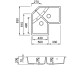 Chiuveta granit Elleci Unico Corner, Cemento G48, 830 x 830 mm, colt