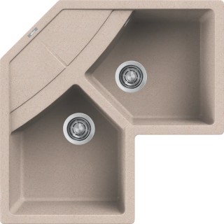 Chiuveta granit Elleci Unico Corner, Avena G51, 830 x 830 mm, colt