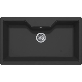 Chiuveta granit Elleci Fox 360, Full Black G40, 863 x 503 mm, o cuva