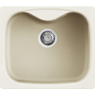 Chiuveta granit Elleci Fox 200, Bianco Antico G62, 584 x 504 mm, o cuva