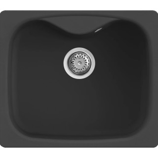Chiuveta granit Elleci Fox 200, Full Black G40, 584 x 504 mm, o cuva