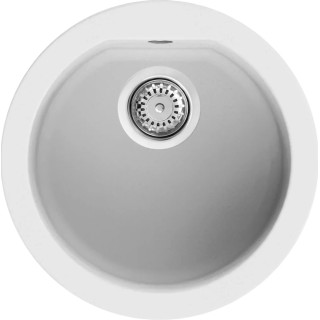 Chiuveta granit Elleci Fox Round, Bianco G68, diametru 451mm