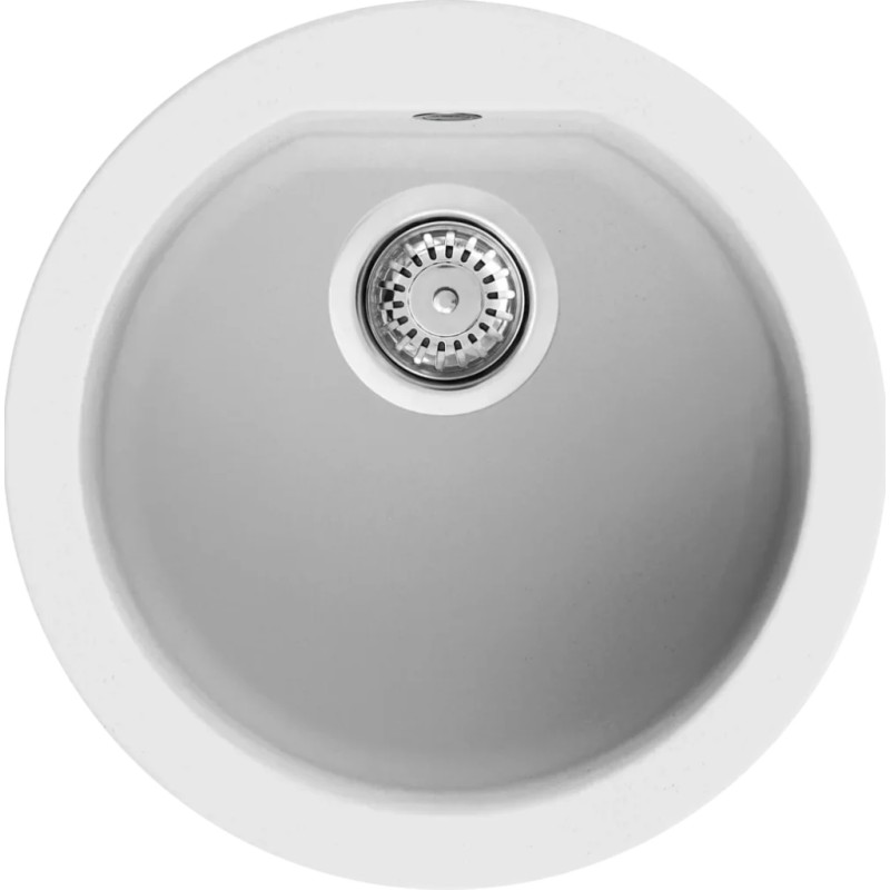 Chiuveta granit Elleci Fox Round, Bianco G68, diametru 451mm
