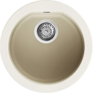 Chiuveta granit Elleci Fox Round, Bianco Antico G62, diametru 451mm