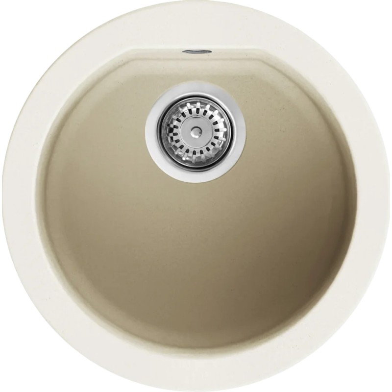 Chiuveta granit Elleci Fox Round, Bianco Antico G62, diametru 451mm