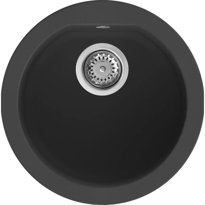 Chiuveta granit Elleci Fox Round, Full Black G40, diametru 451mm
