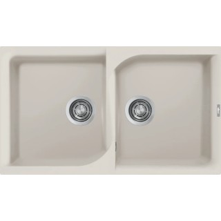Chiuveta granit Elleci Ego 450, Bianco Soft G39, 860 x 500 mm, reversibila