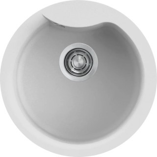 Chiuveta granit Elleci Ego Round, Bianco G68, diametru 485 mm