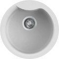 Chiuveta granit Elleci Ego Round, Bianco G68, diametru 485 mm