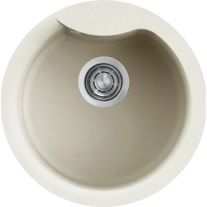 Chiuveta granit Elleci Ego Round, Bianco Antico G62, diametru 485 mm