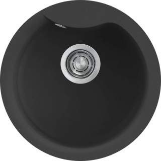 Chiuveta granit Elleci Ego Round, Full Black G40, diametru 485 mm