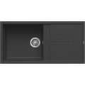 Chiuveta granit Elleci Unico 480, Full Black G40, 1000 x 500 mm, reversibila