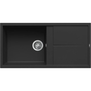 Chiuveta granit Elleci Unico 480, Black K86, 1000 x 500 mm, reversibila