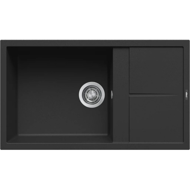 Chiuveta granit Elleci Unico 410, Black K86, 860 x 500 mm, reversibila