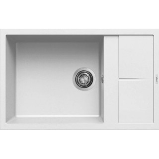 Chiuveta granit Elleci Unico 300, White K96, 790 x 500 mm, reversibila
